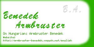 benedek armbruster business card